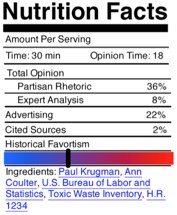 A nutritional label for media consumption